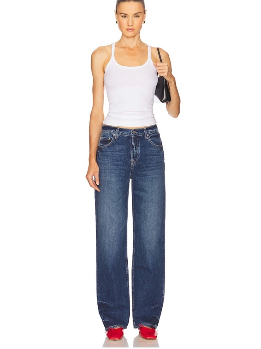 GRLFRND Men's Relaxed Straight-Leg Jeans in Dark Blue